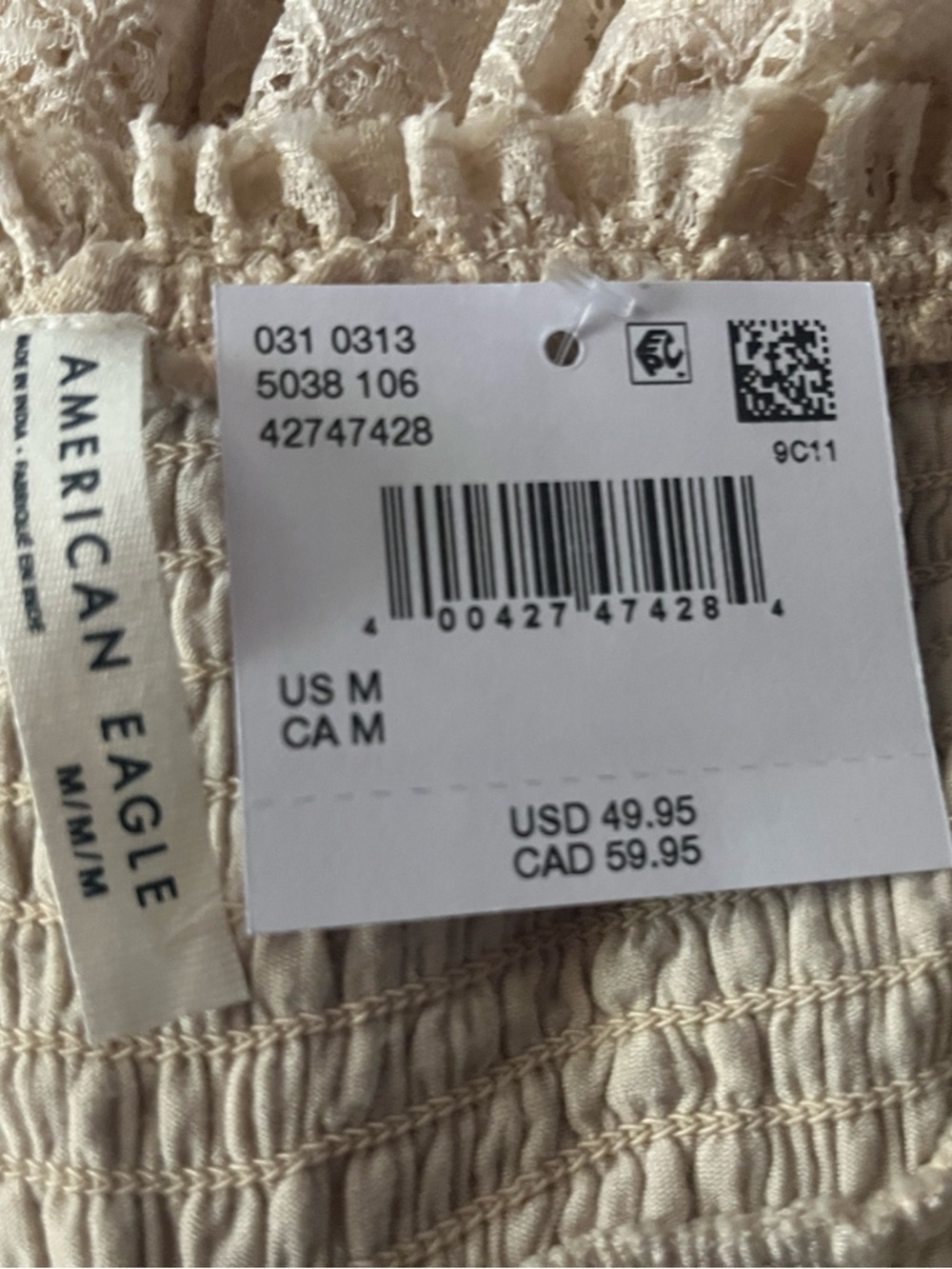 American Eagle Outfitters Cream Lace Mini Skirt - Picture 3 of 3